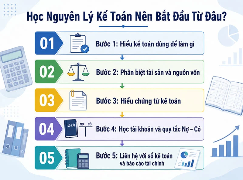 Học nguyên lý kế toán nên bắt đầu từ đâu