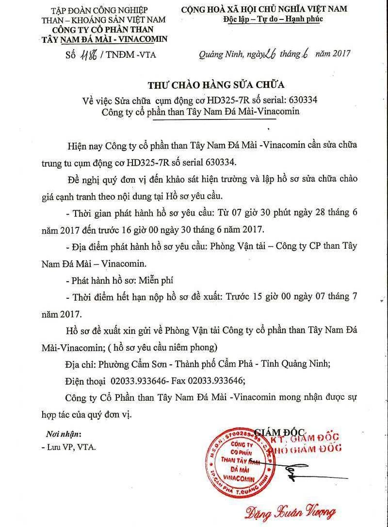 Các mẫu thư tín thương mại bằng tiếng Việt
